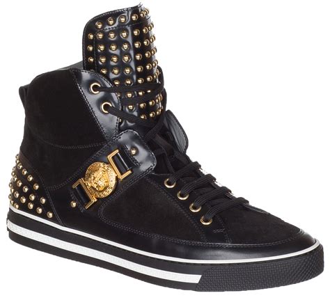 versace sneakers heren zwart|Versace zipped high top sneakers.